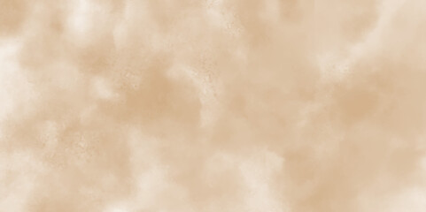 Watercolor light brown background painting textured on grungy distressed abstract design element, beige splash of brown powder paint vintage grunge texture and watercolor splashes on white background.