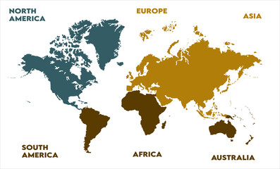 Obraz premium Global map-05, modern world map graphic, Countries Silhouettes Stock Illustrations, Vectors