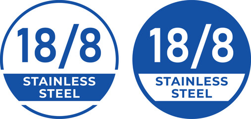 Stainless Steel 18/8 Logo Badge – Vector Design for Product Label and Packaging