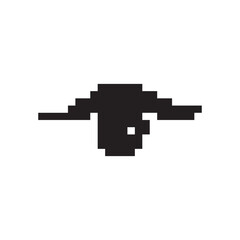 Pixel art eye icon, 8 bit retro style human eyeball, simple computing see symbol