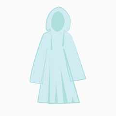 Raincoat icon. Waterproof jacket symbol, rubber rain coat, autumn plastic clothes silhouette