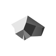 Rock stone vector flat icon. Solid boulder symbols, one grey gravel, single rocky stone illustration