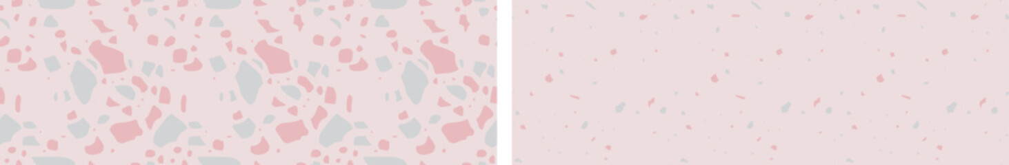 Seamless pink terrazzo pattern with marble texture. Modern abstract vector design
