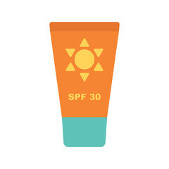 Sunscreen cream bottle icon. Sun screen lotion tube, spf sunblock spray container, solar cosmetic