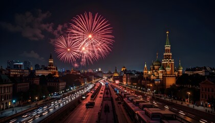 Fireworks Over the Moscow City