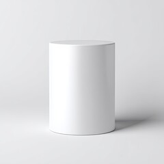 Blank white cylinder pedestal