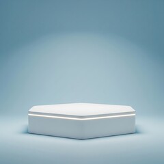Illuminated Hexagonal Podium, Modern Minimalist Product Display