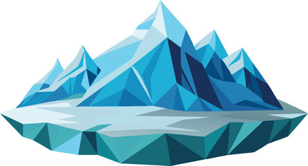 Low poly glacier landscape
