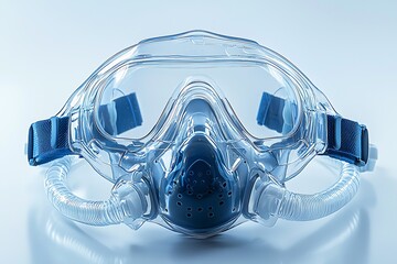 Person wearing advanced CPAP sleep mask high resolution picture