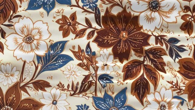 Seamless vintage floral pattern with colorful flowers, leaves, perfect for fabric, wallpaper, or textile design, batik 