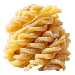 Fresh fusilli pasta italian food gourmet cuisine culinary ingredient raw isolated on transprint background