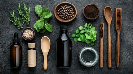 Eco-friendly lifestyle moodboard featuring earthy tones reusable items and zero waste products