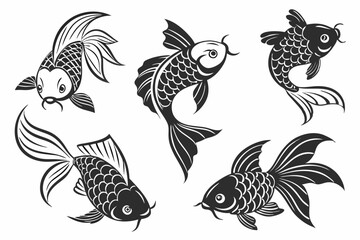 vector set of fish