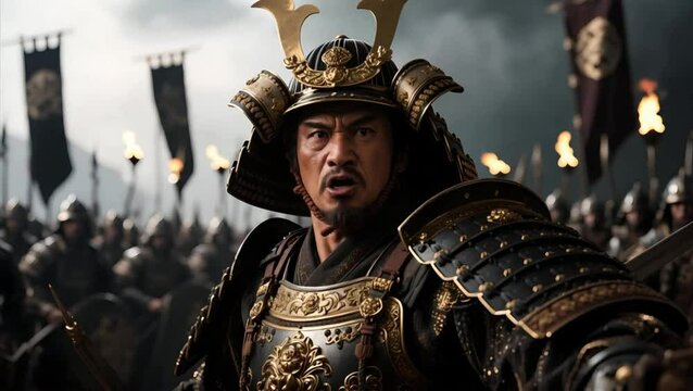Shōgun retando a sus tropas