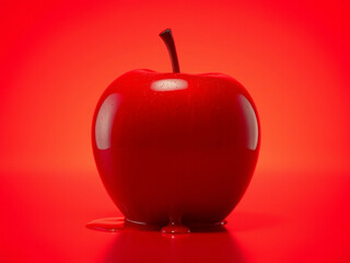 apple on a red background