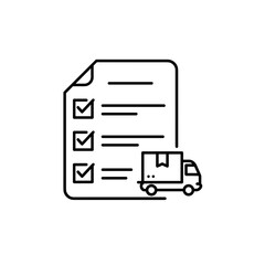 Delivery checklist with delivery truck and checked items  