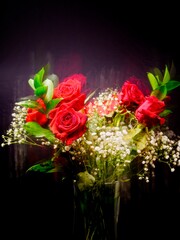 Motion blur abstract photo of roses.