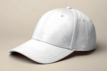Fototapeta premium Front View of Plain White Baseball Cap – Classic and Minimalist Headwear