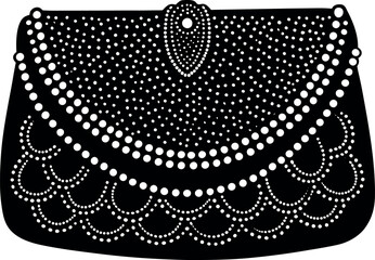 Beaded Wedding Clutch Shallotte On White Background