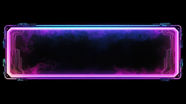 Cyberpunk banner with neon glow and circuit details