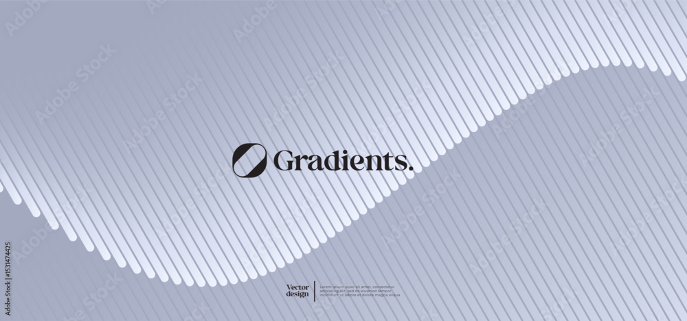Poster wavy linear pattern with gradient colors. vector presentation template.