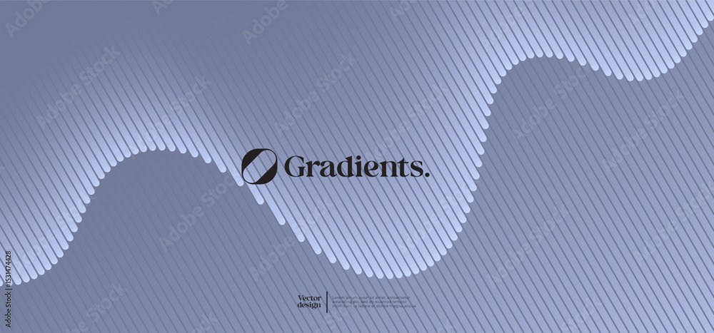 Poster wavy linear pattern with gradient colors. vector presentation template.
