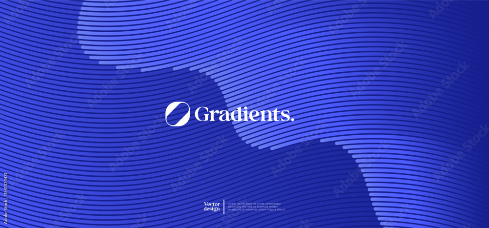 Poster wavy linear pattern with gradient colors. vector presentation template.