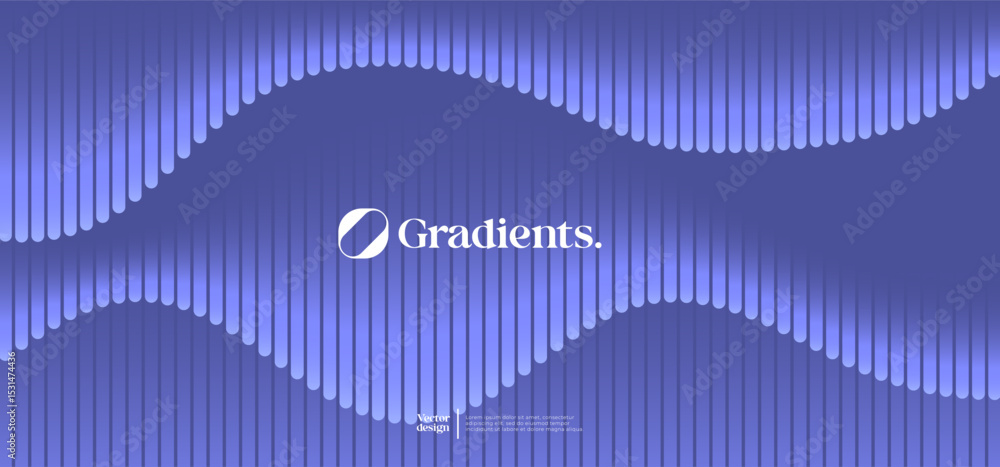 Poster wavy linear pattern with gradient colors. vector presentation template.
