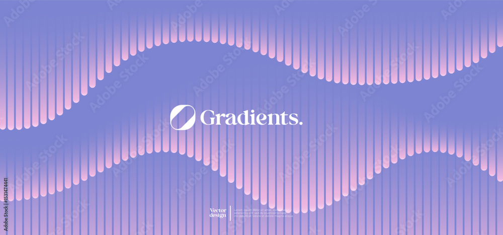 Poster wavy linear pattern with gradient colors. vector presentation template.