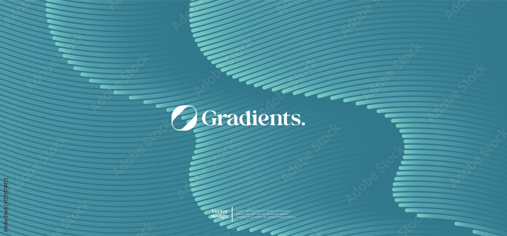 Poster wavy linear pattern with gradient colors. vector presentation template.