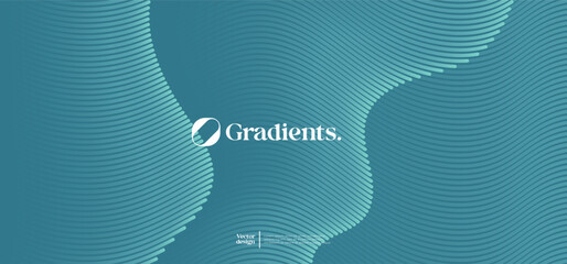 Wavy linear pattern with gradient colors. Vector presentation template. 