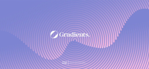 Wavy linear pattern with gradient colors. Vector presentation template. 