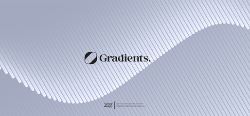 Wavy linear pattern with gradient colors. Vector presentation template. 
