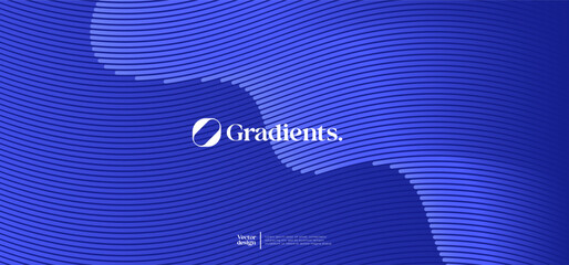 Wavy linear pattern with gradient colors. Vector presentation template. 