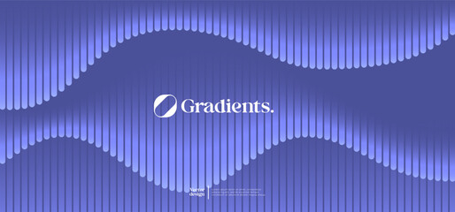 Wavy linear pattern with gradient colors. Vector presentation template. 