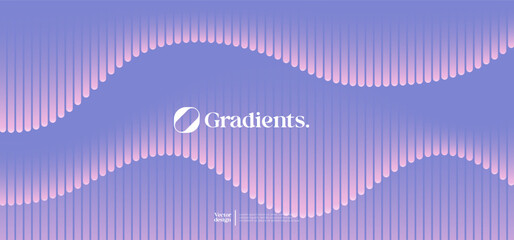 Wavy linear pattern with gradient colors. Vector presentation template. 