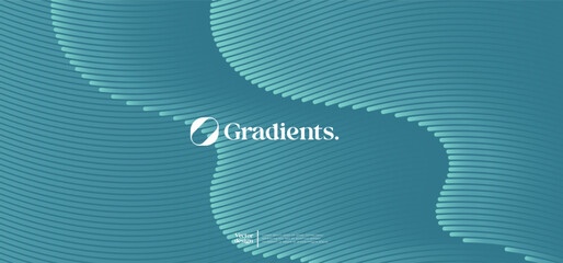 Wavy linear pattern with gradient colors. Vector presentation template. 