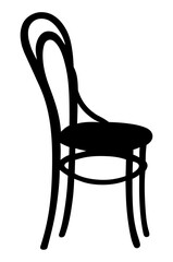 Old black wooden chair