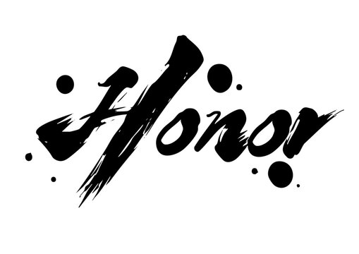 Honor – Japanese brush calligraphy in sumi-e style