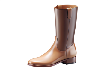 Elegant two tone leather boot fashionable and isolated on a smooth black background