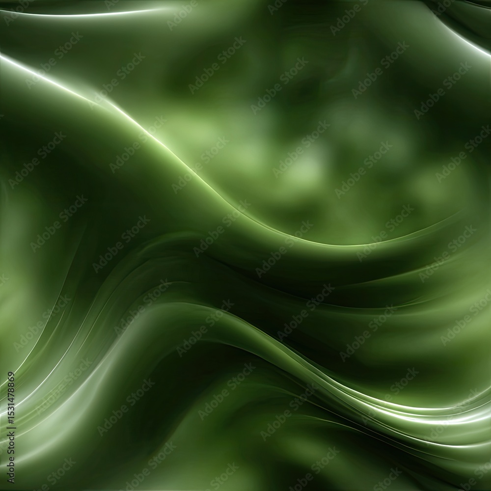 Poster a close-up shows a dark green abstract design with curved lines and leaf textures, creating a natura