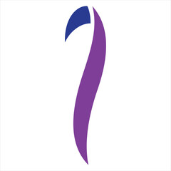 Number One Icon in Abstract graphic design with a dynamic purple and blue shape.