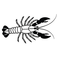 Detailed lobster shows its anatomy with line work and is ready to be enjoyed