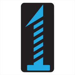 Modern Number One Icon with Striped Design