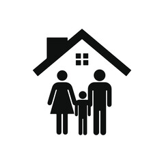 family and house, Home vector, 3d icon vector home house, parent and child love in icon symbol sign, Family values minimalist icon Care safety security Protection illustration