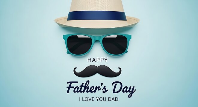 Father's day greeting featuring stylish accessories and holiday celebration message