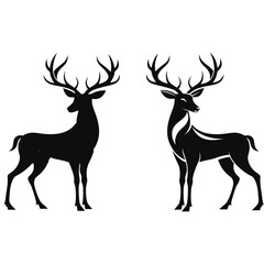 Elegant Deer Silhouette Vector | Tribal Stag Artwork Design