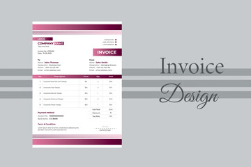 Creative invoice design vector template