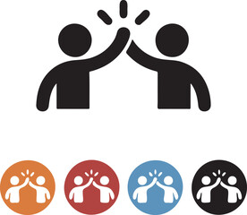 Team Collaboration High Five Icon Vector