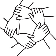 Team Building Connection Hands Circle Icon